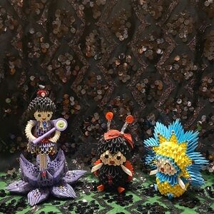 Handcrafted Origami Anime Figures Set
